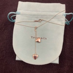 💎HOST PICK💎Tiffany & Co. Double Puff Heart Lariat Dangle Drop Charm Necklace